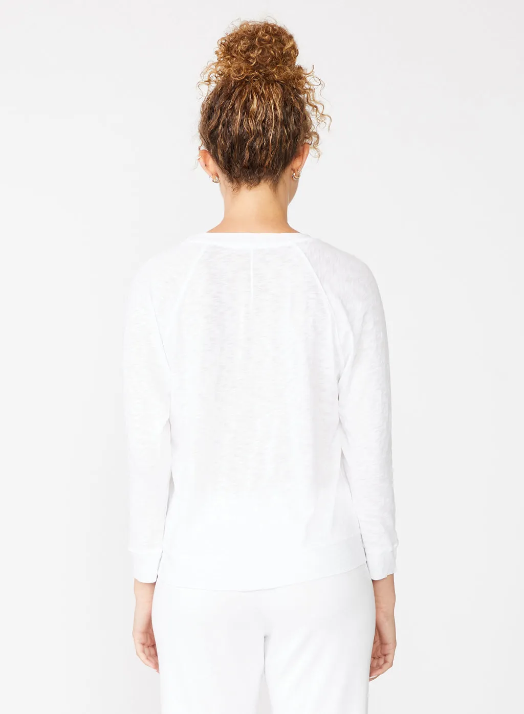 Supima Slub Jersey Sweatshirt Tee in White sold by Stateside product image thumbnail 3
