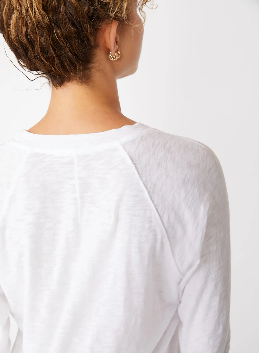 Supima Slub Jersey Sweatshirt Tee in White sold by Stateside product image thumbnail 4