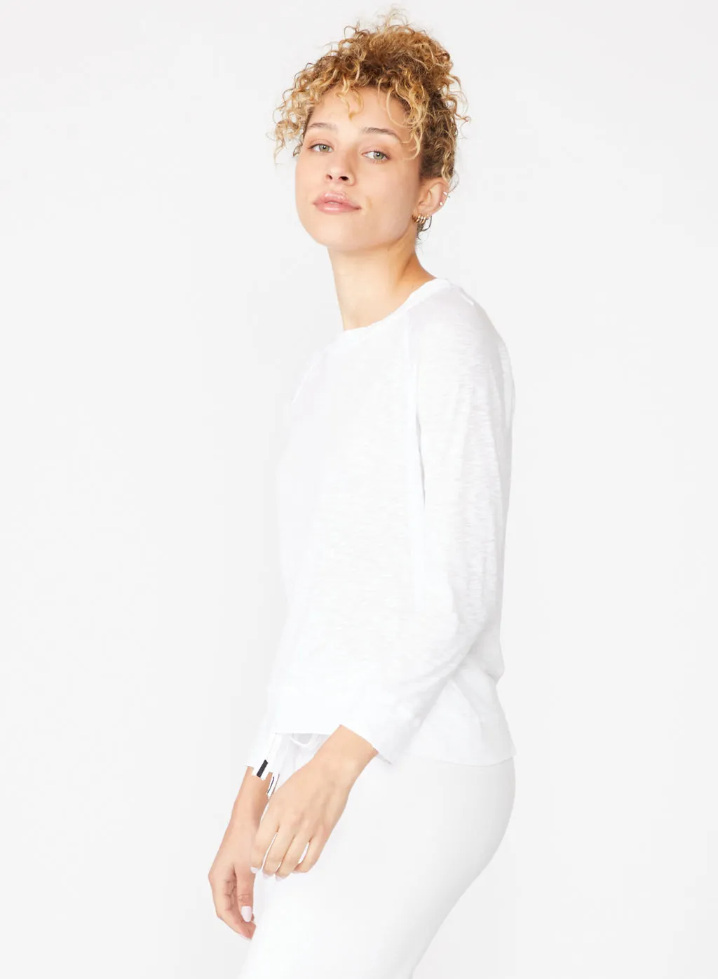Supima Slub Jersey Sweatshirt Tee in White sold by Stateside product image thumbnail 2