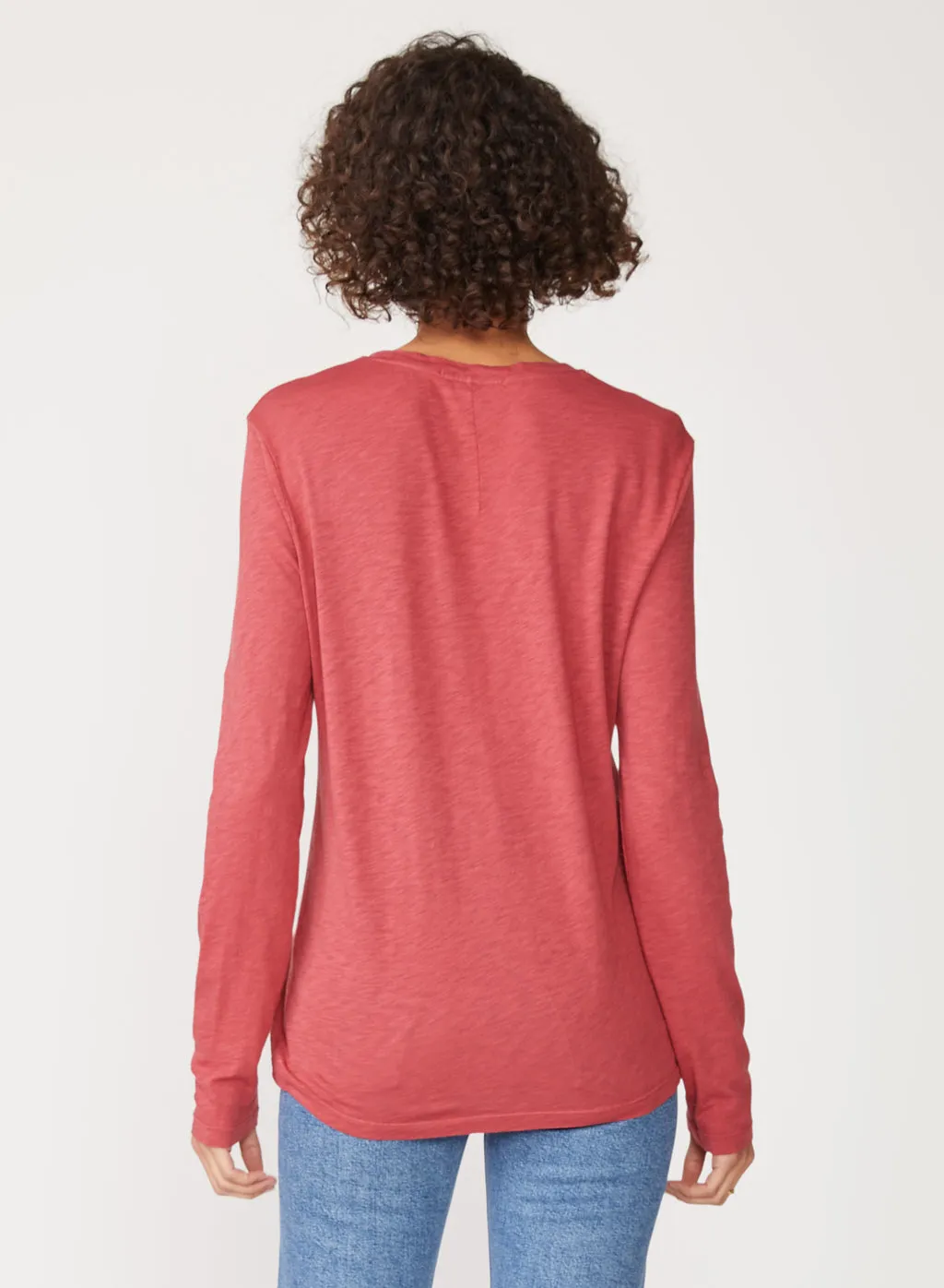 Supima Slub Jersey Long Sleeve Crew in Berry sold by Stateside product image thumbnail 3