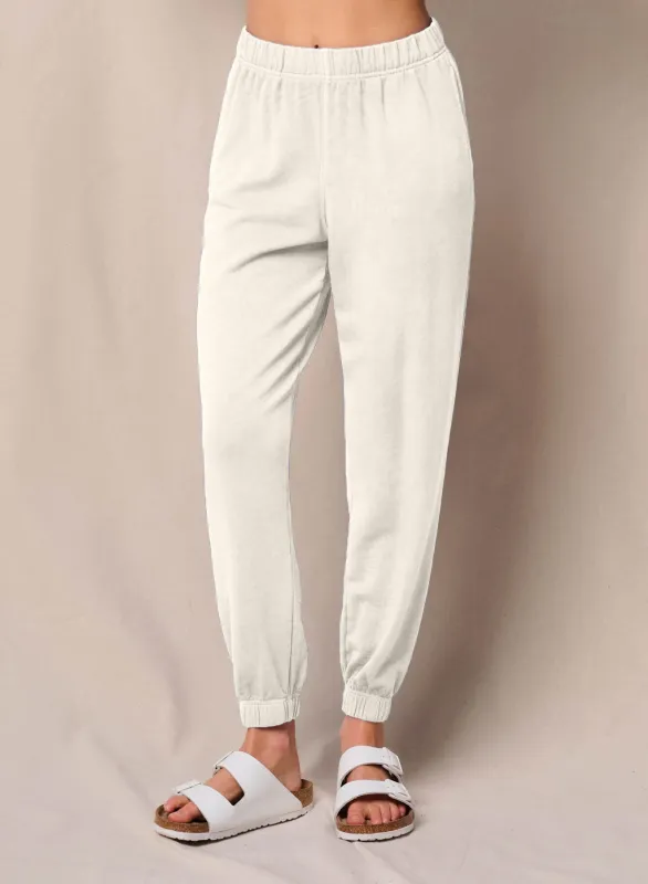Softest Fleece Sweatpant in Cream made by Stateside