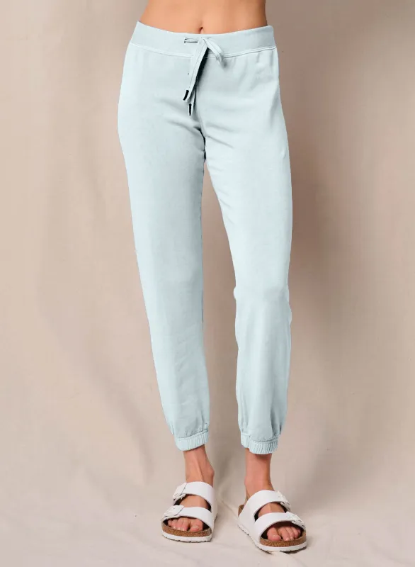 Softest Fleece Drawstring 3/4 Sweatpant in Sea Glass made by Stateside