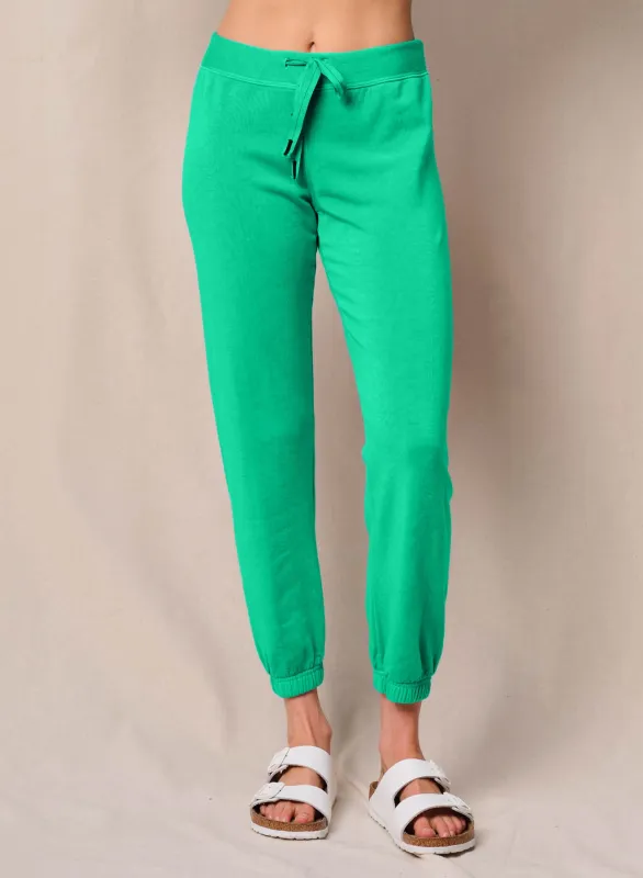 Softest Fleece Drawstring 3/4 Sweatpant in Kelly Green sold by Stateside