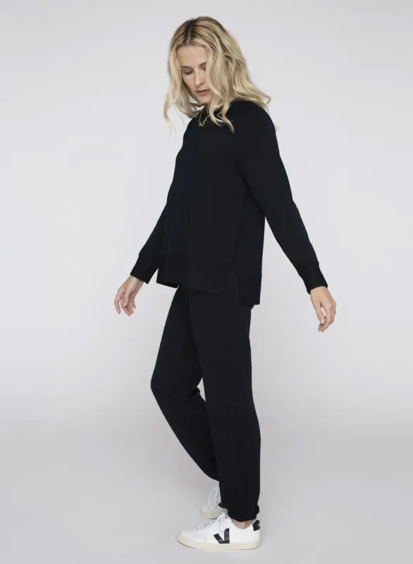 Softest Fleece Raglan Side Slit Sweatshirt in New Navy sold by Stateside