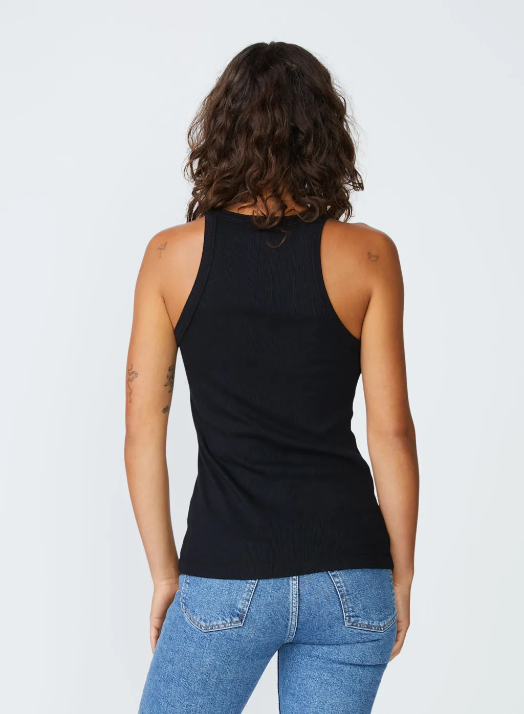 Stateside 2X1 Rib High-Neck Tank in Black sold by Stateside product image thumbnail 3