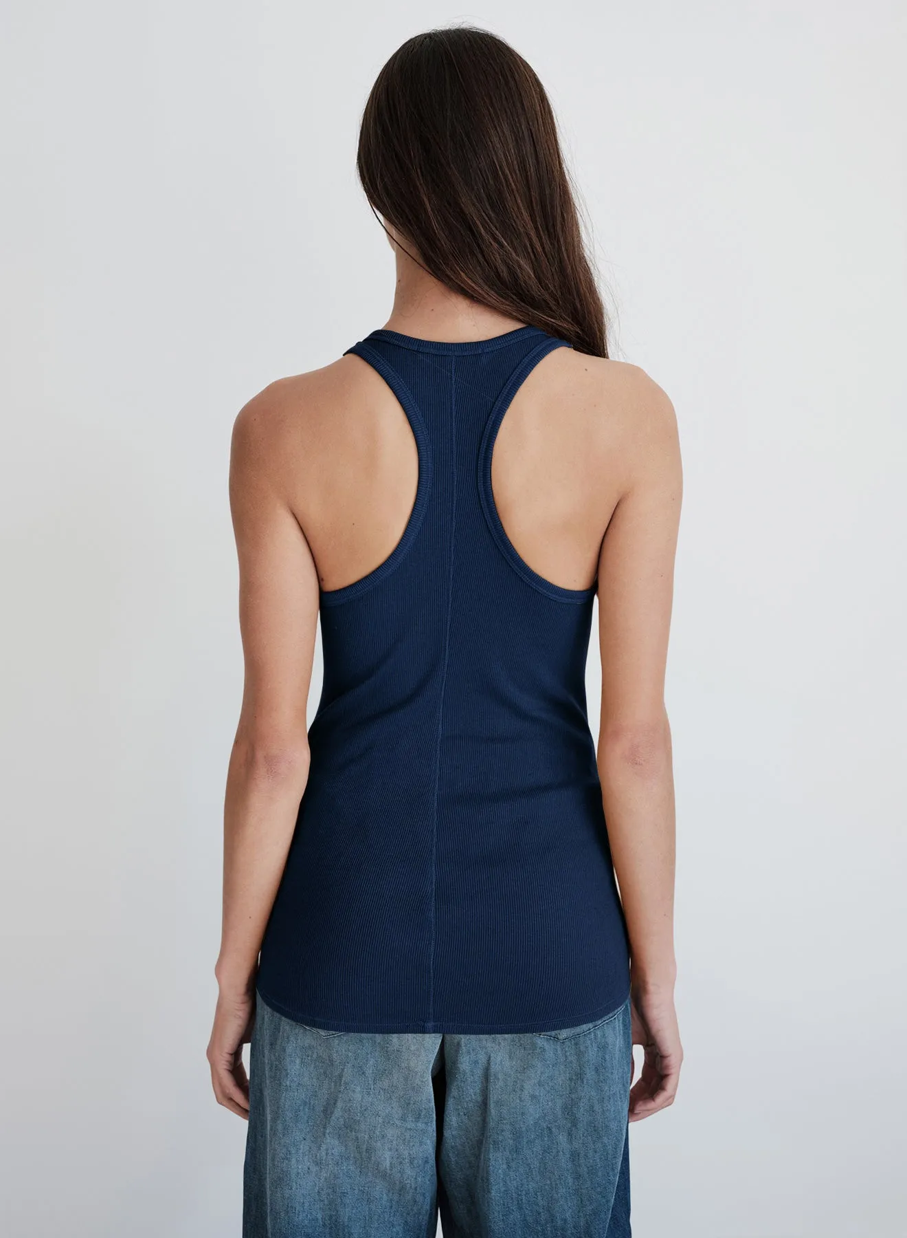 Stateside 2x1 Rib Racerback Tank Top in New Navy sold by Stateside product image thumbnail 2
