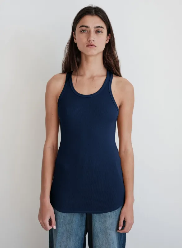 Stateside 2x1 Rib Racerback Tank Top in New Navy sold by Stateside