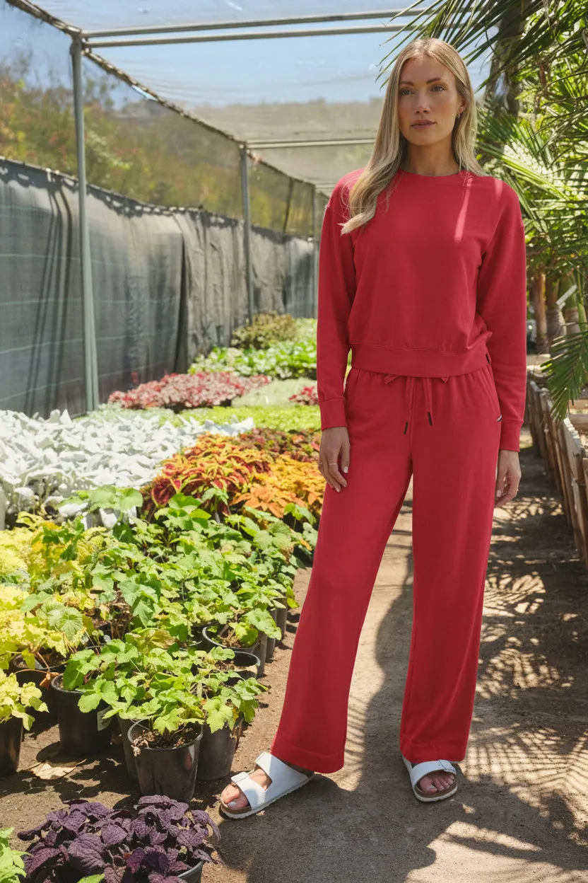Softest Fleece Crewneck Pullover in Poppy sold by Stateside product image thumbnail 2
