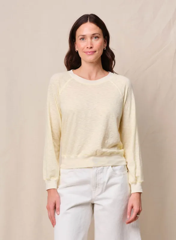 Supima Slub Raglan Sweatshirt Tee in Butter made by Stateside