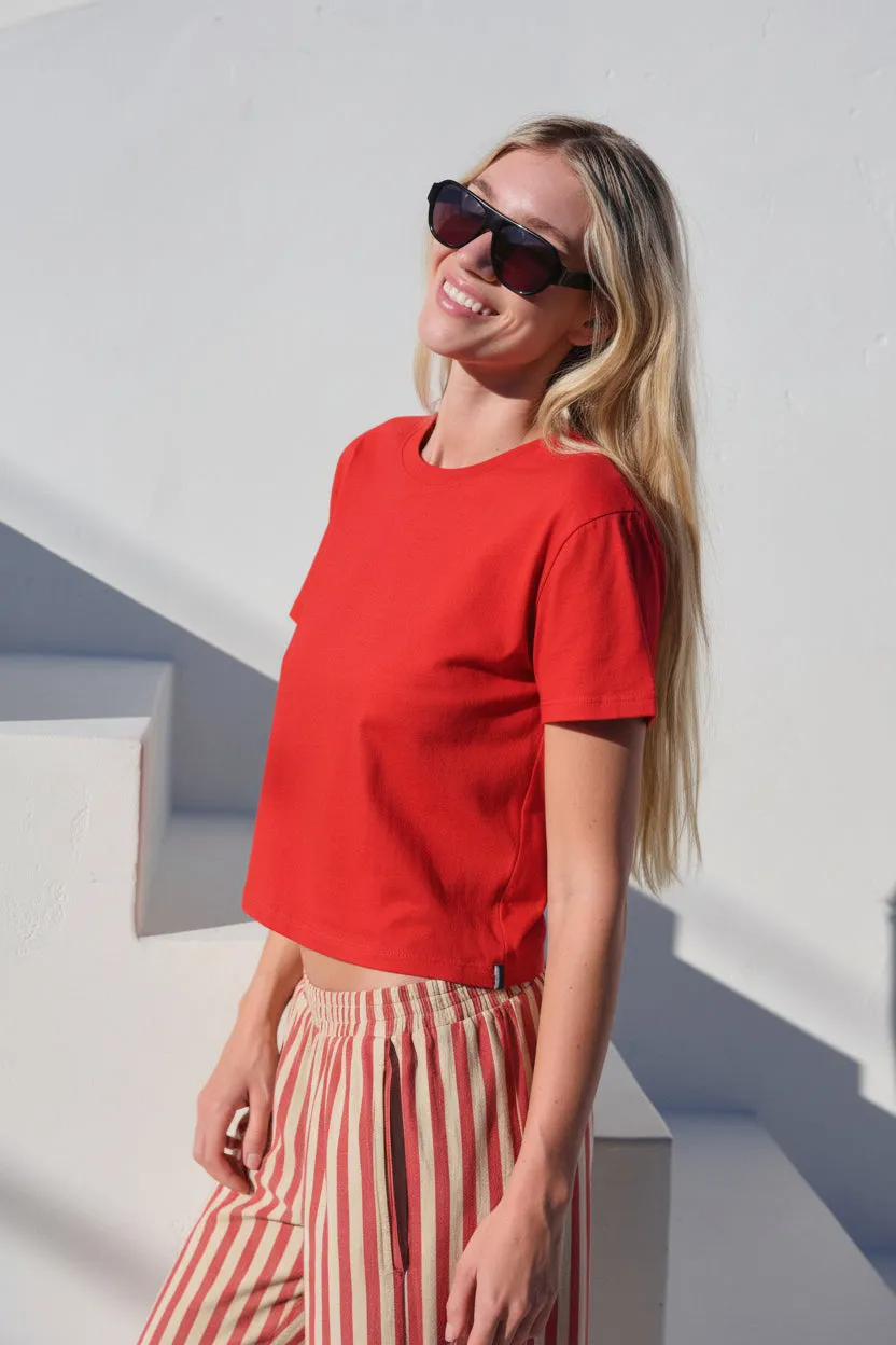 Cloud Jersey Short Sleeve Crew in Poppy sold by Stateside product image thumbnail 2