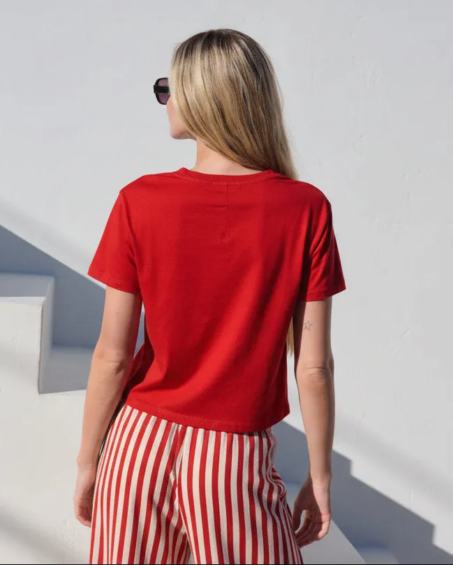 Cloud Jersey Short Sleeve Crew in Poppy sold by Stateside product image thumbnail 3