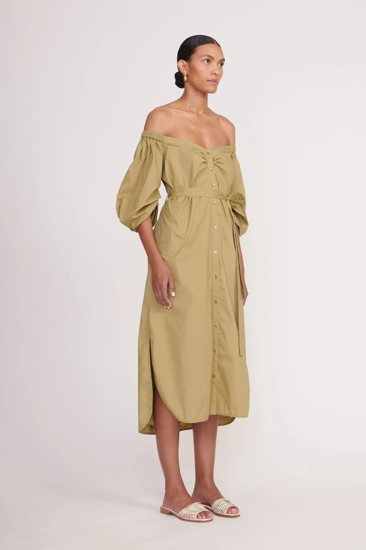 REESE DRESS | KHAKI sold by STAUD product image thumbnail 3
