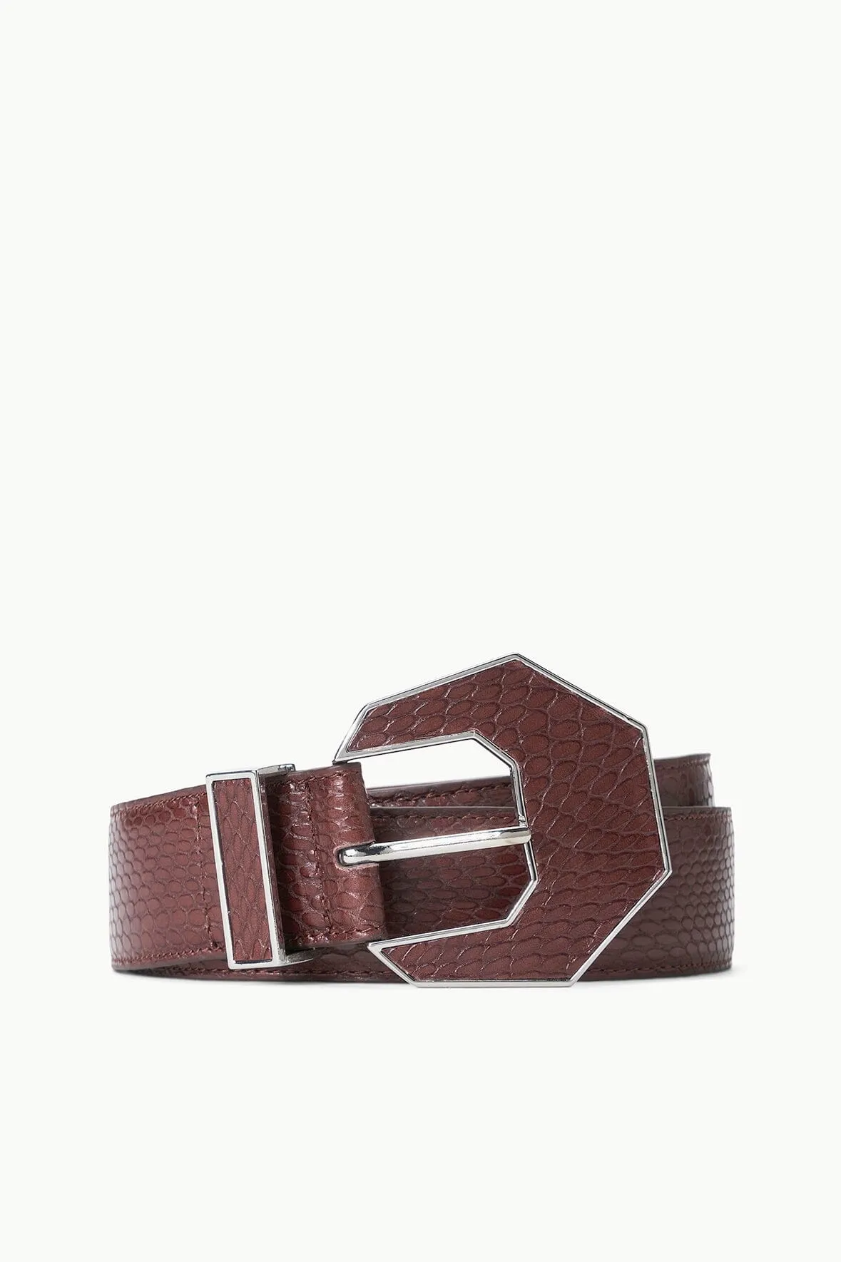 INLAY BUCKLE BELT | MAHOGANY sold by STAUD