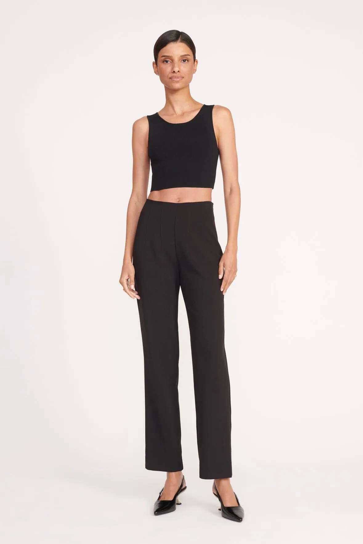 CALEB STRAIGHT LEG PANT | BLACK sold by STAUD