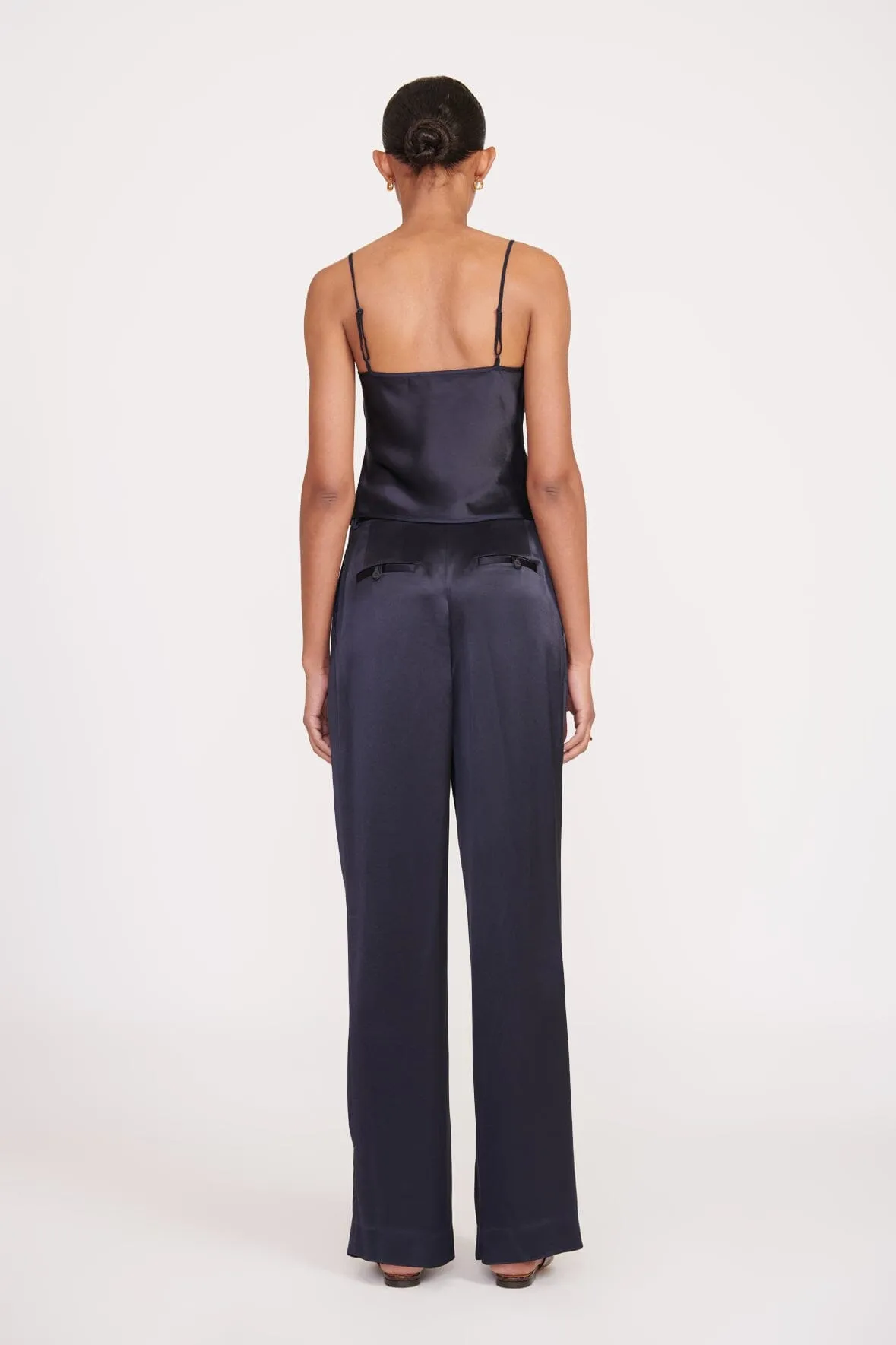 LUISA PANT | NAVY SATIN sold by STAUD product image thumbnail 4