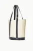 CUSTOM ALLORA TOTE | CREAM BLACK sold by STAUD