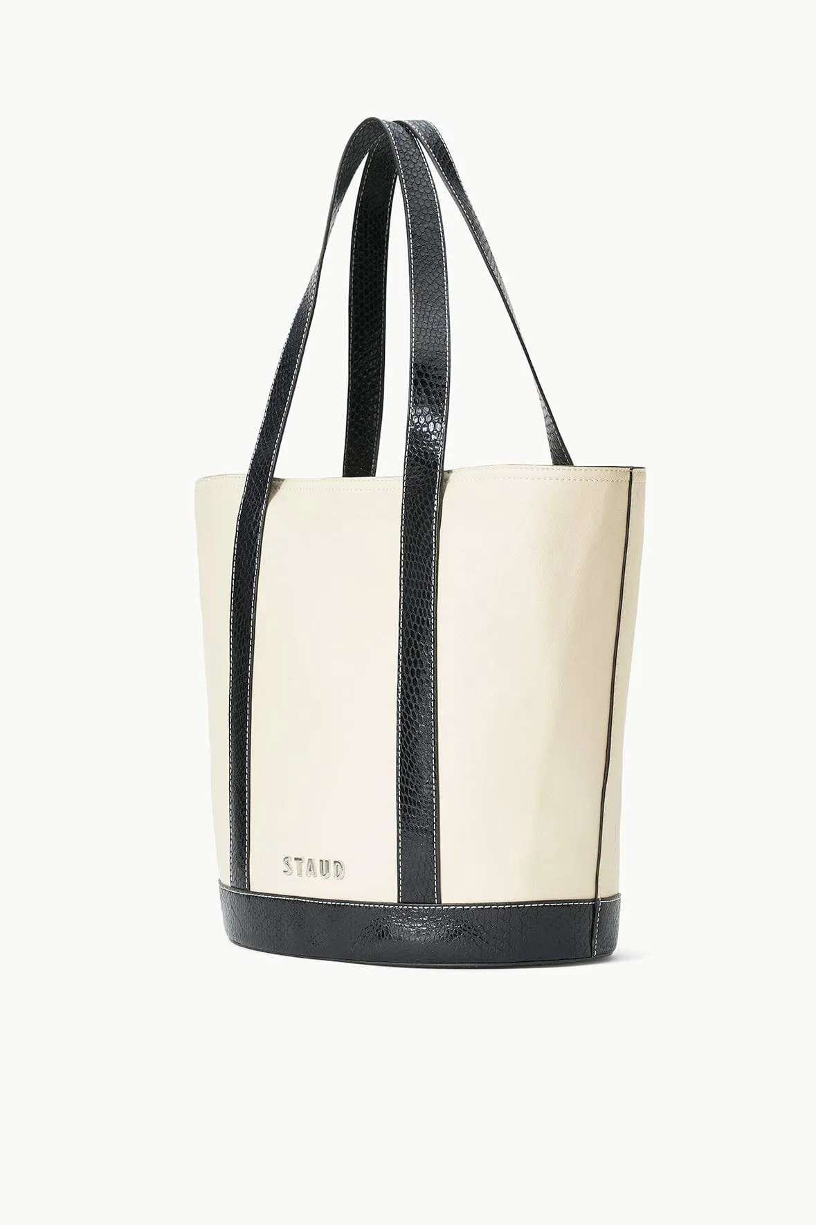 CUSTOM ALLORA TOTE | CREAM BLACK sold by STAUD product image thumbnail 3