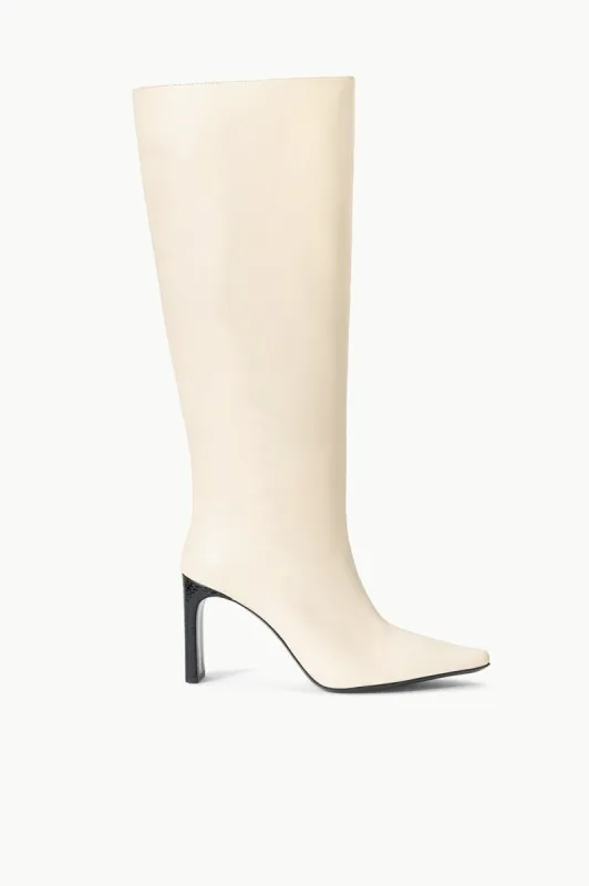 WALLY HIGH HEEL BOOT | CREAM BLACK sold by STAUD
