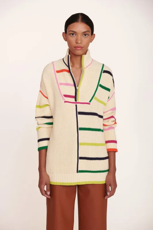 HAMPTON SWEATER | CREME RAINBOW MULTI sold by STAUD
