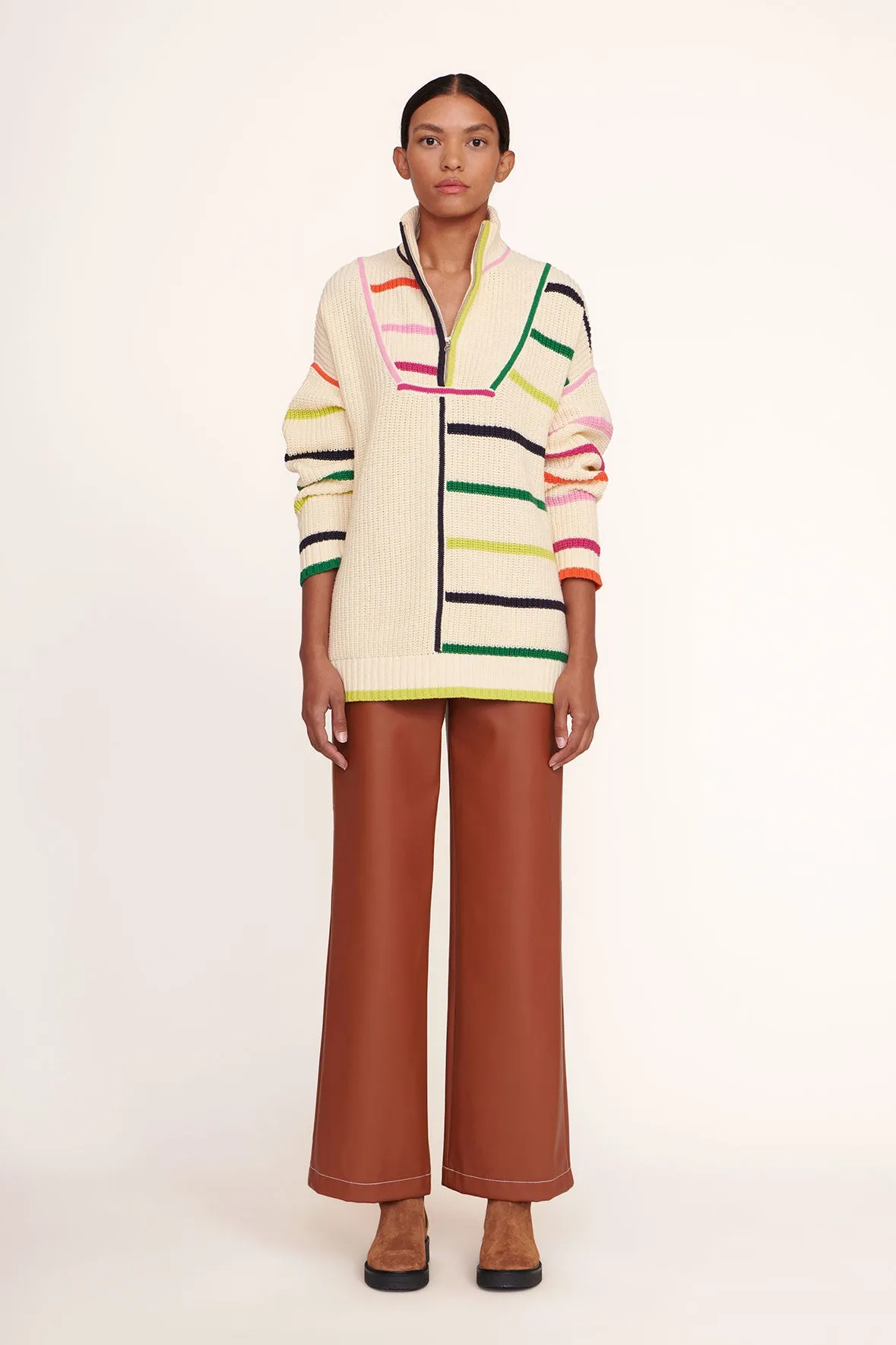 HAMPTON SWEATER | CREME RAINBOW MULTI sold by STAUD product image thumbnail 2