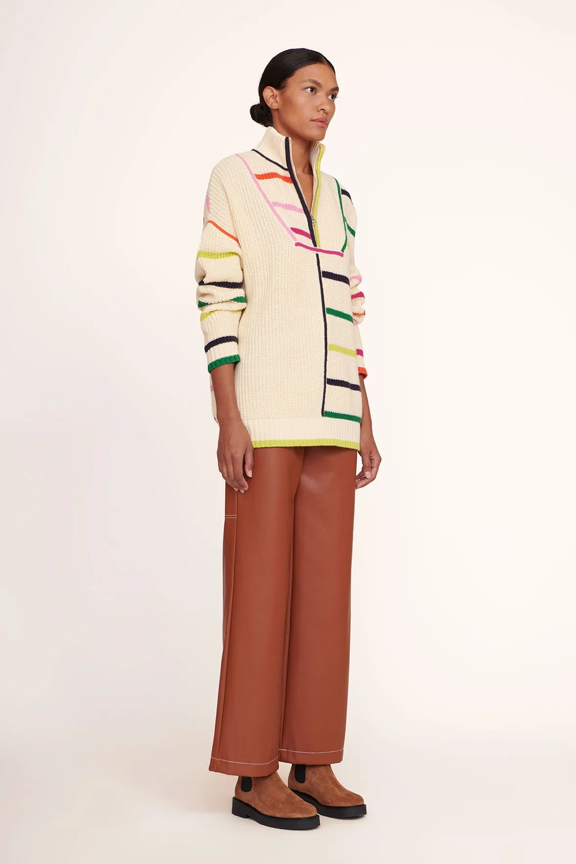 HAMPTON SWEATER | CREME RAINBOW MULTI sold by STAUD product image thumbnail 3