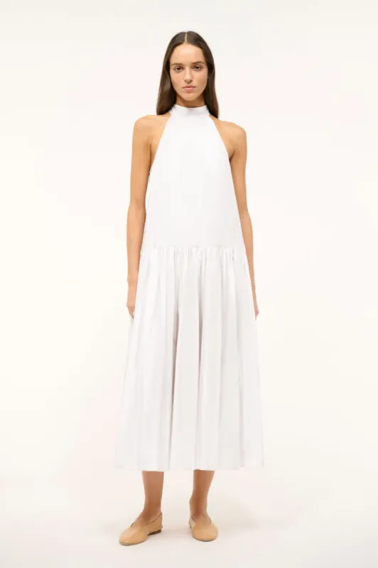 MIDI MARLOWE DRESS | WHITE sold by STAUD