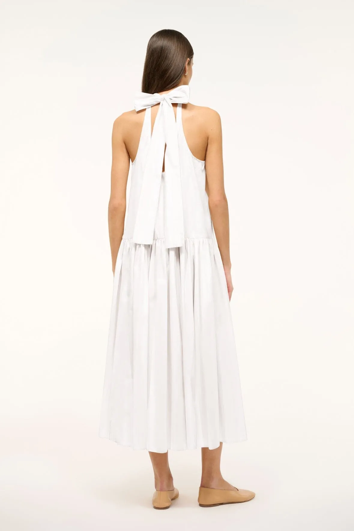 MIDI MARLOWE DRESS | WHITE sold by STAUD product image thumbnail 4