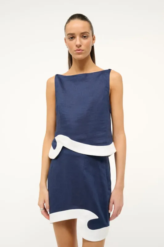 RAPHAEL TOP | NAVY WHITE sold by STAUD