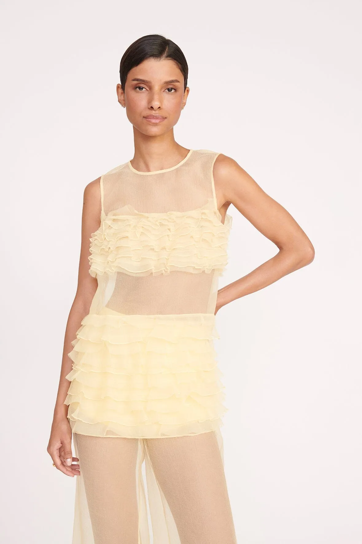 LUKE PANT | LEMON DROP sold by STAUD product image thumbnail 4