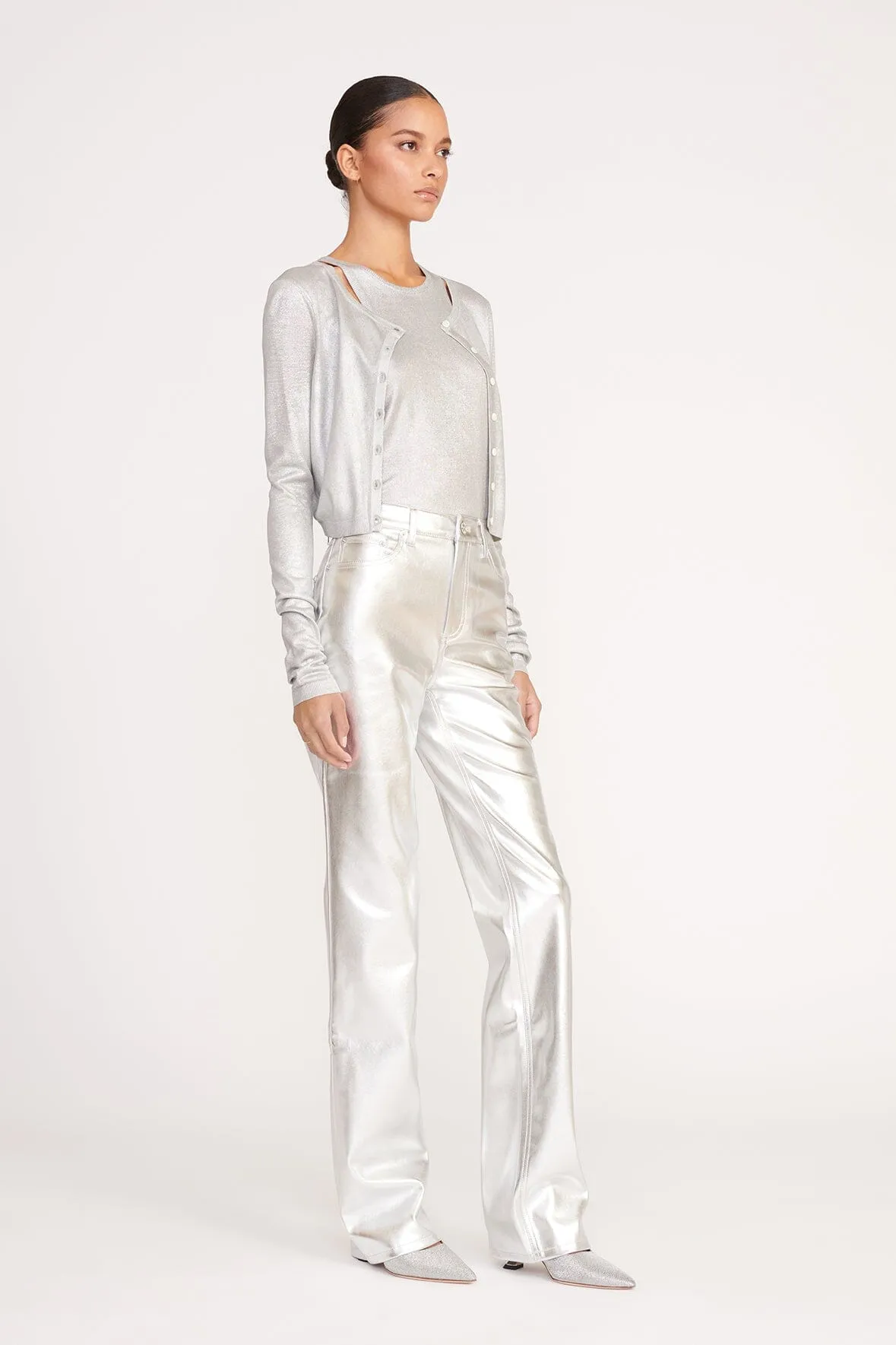 DEANNA CARDIGAN | SILVER sold by STAUD product image thumbnail 4