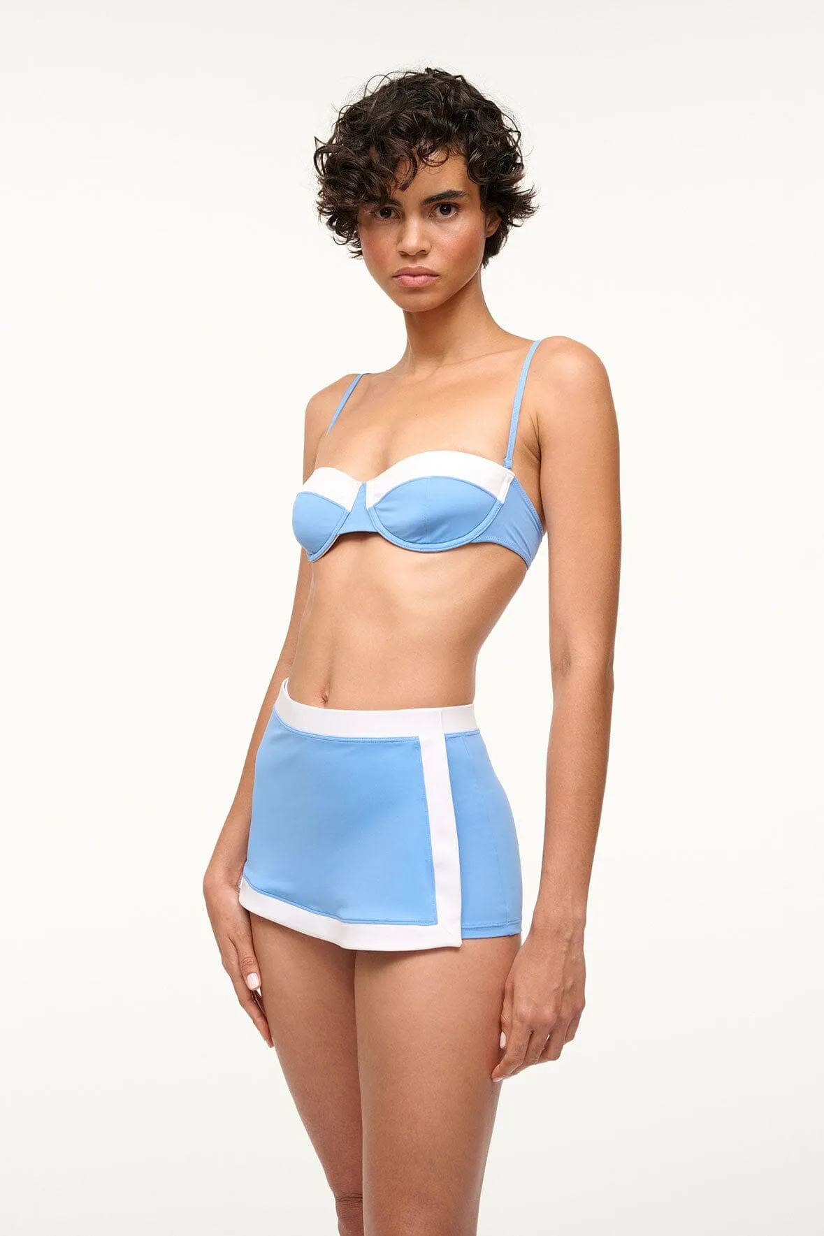 NELL SWIM SKIRT | AZURE WHITE sold by STAUD product image thumbnail 3
