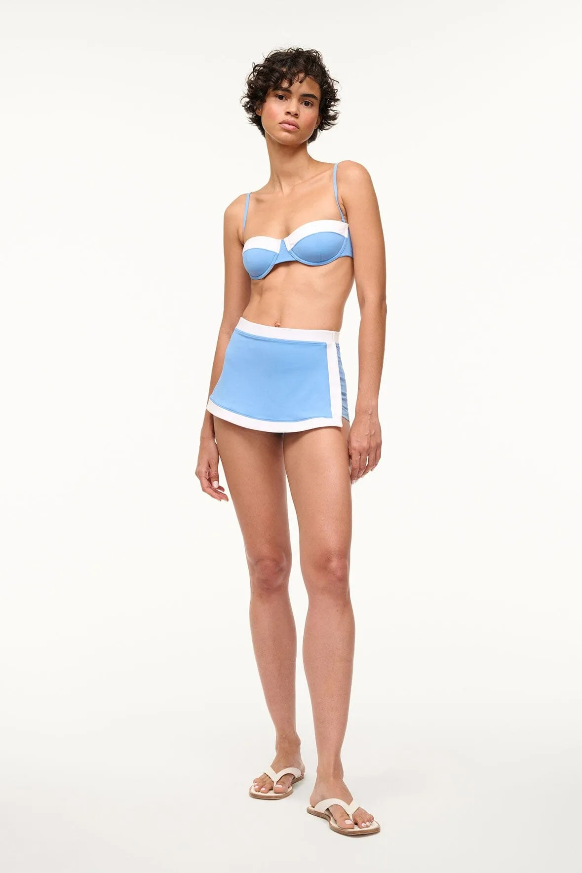 NELL SWIM SKIRT | AZURE WHITE sold by STAUD