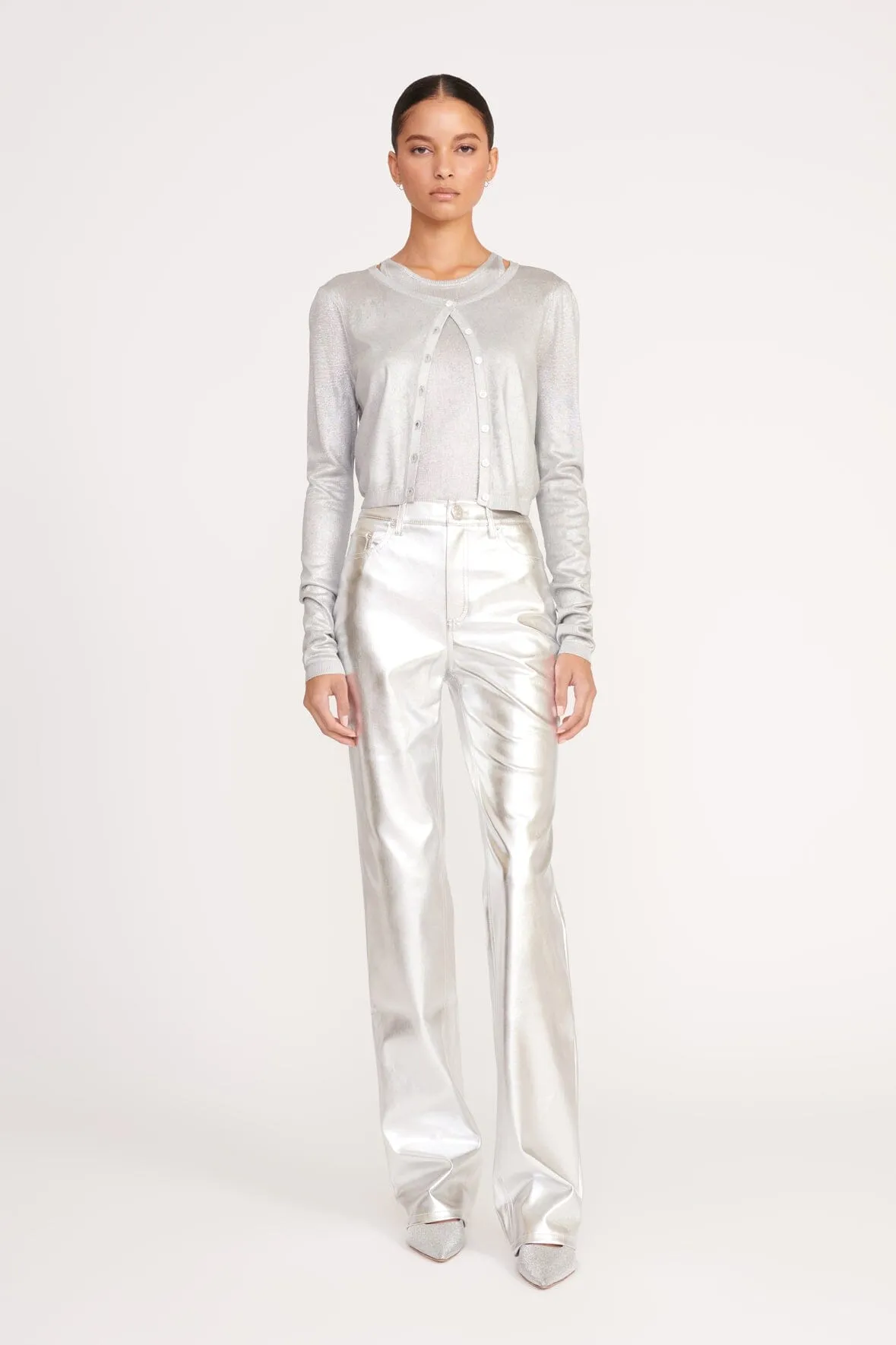 DEANNA CARDIGAN | SILVER sold by STAUD product image thumbnail 2