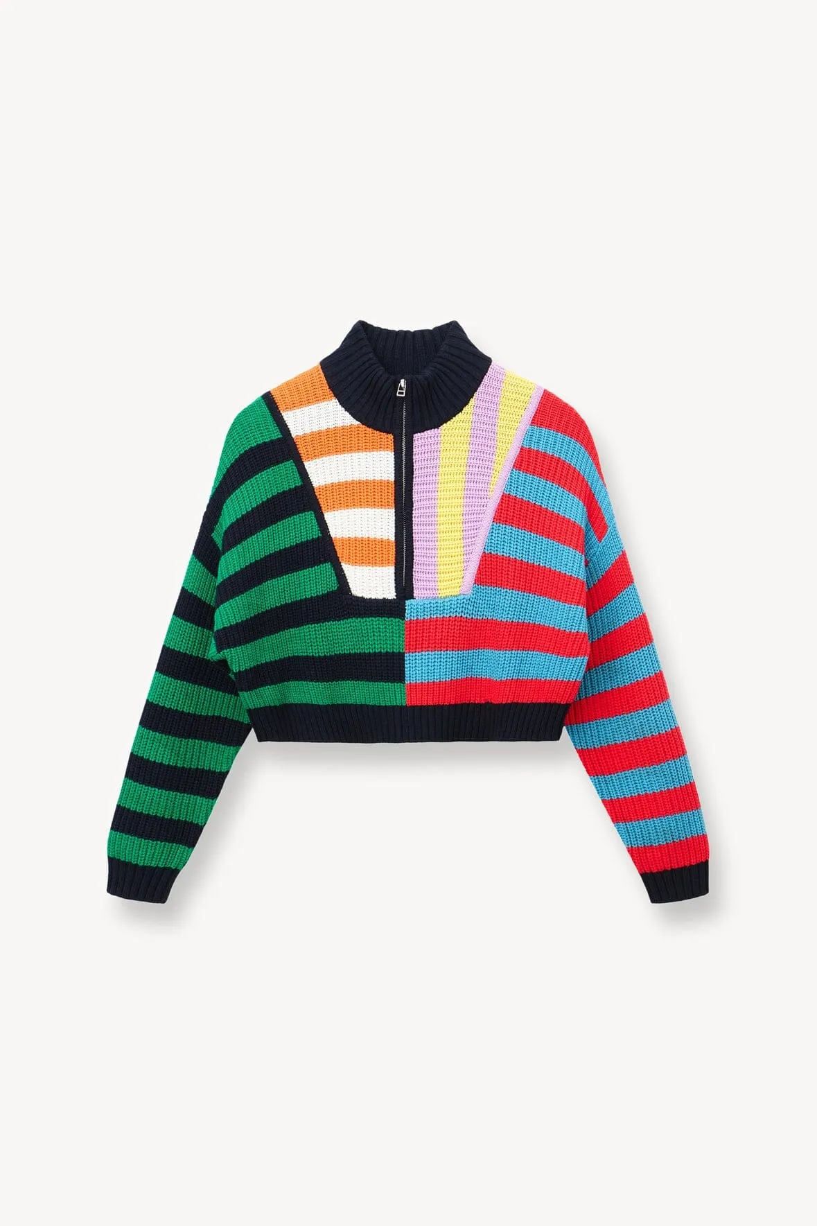 CROPPED HAMPTON SWEATER | CABANA STRIPE MULTI sold by STAUD product image thumbnail 5