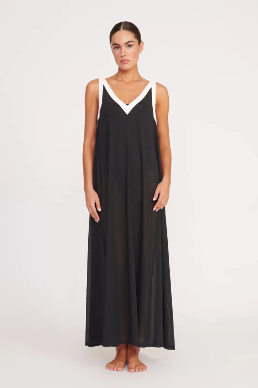 AVELINE COVERUP DRESS | BLACK WHITE sold by STAUD