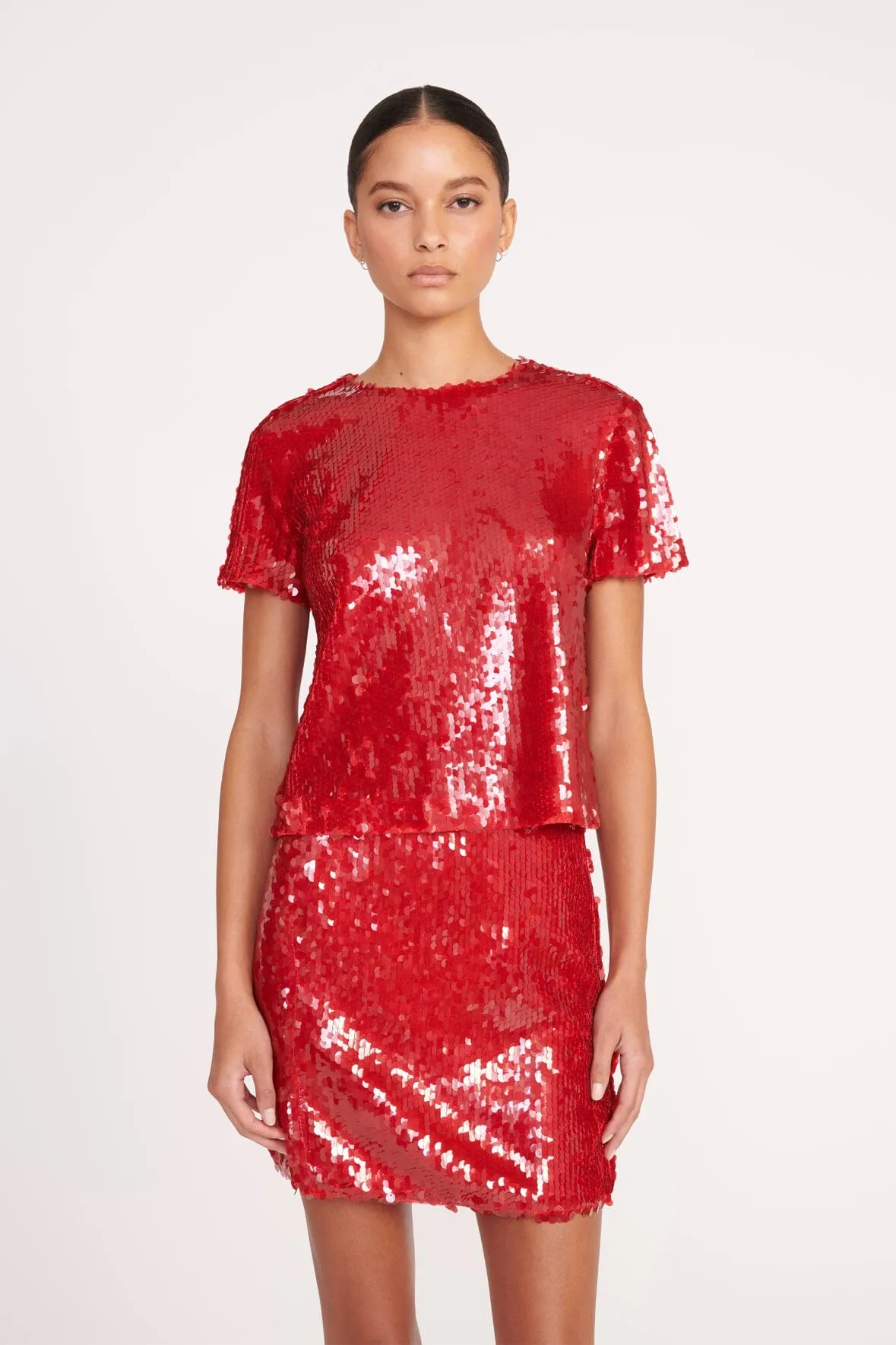 VEDETTE SKIRT | POINSETTIA sold by STAUD product image thumbnail 2