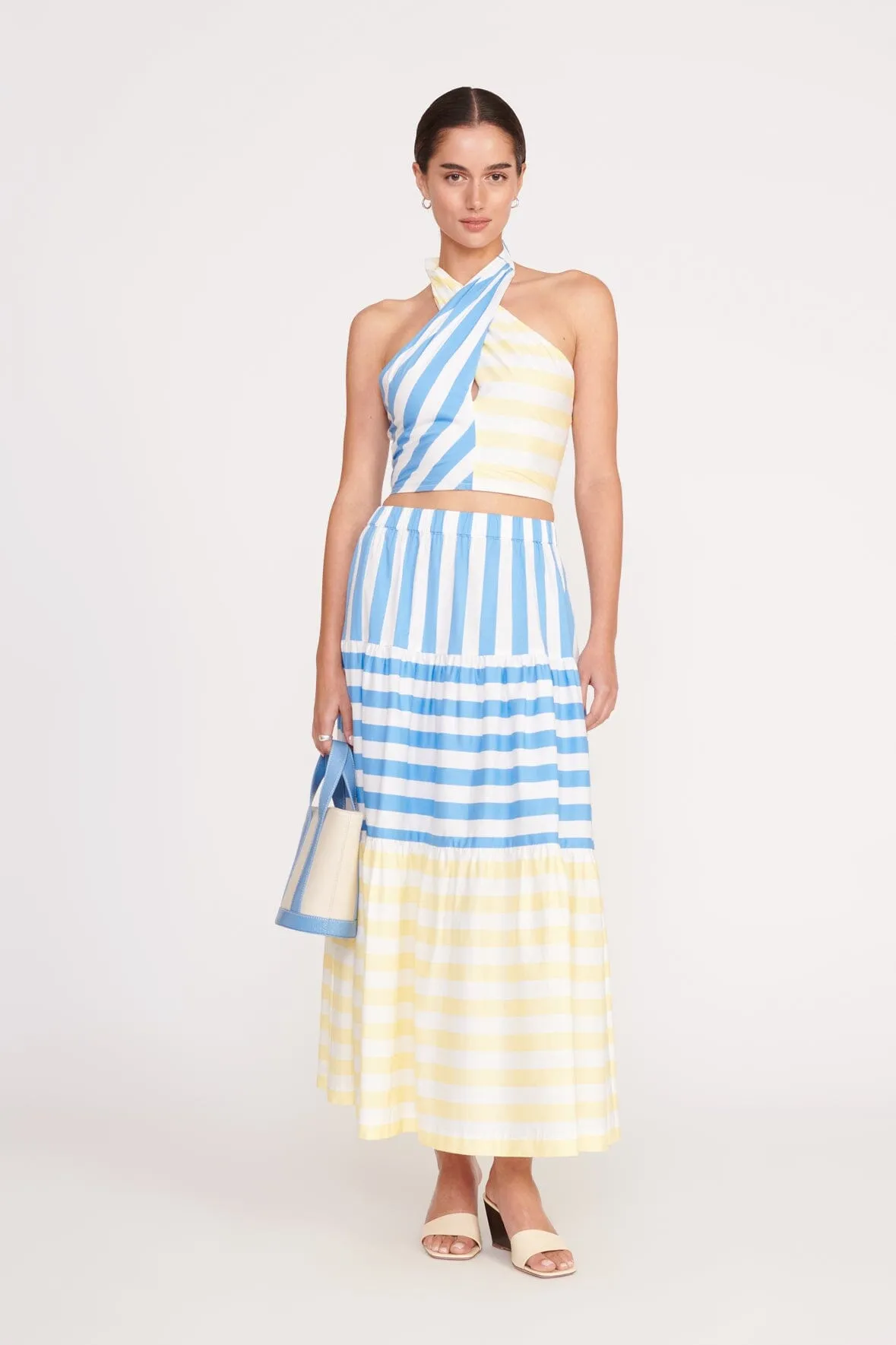 SMOCKED KAI TOP | BUTTERCUP SEASHORE STRIPE sold by STAUD product image thumbnail 2