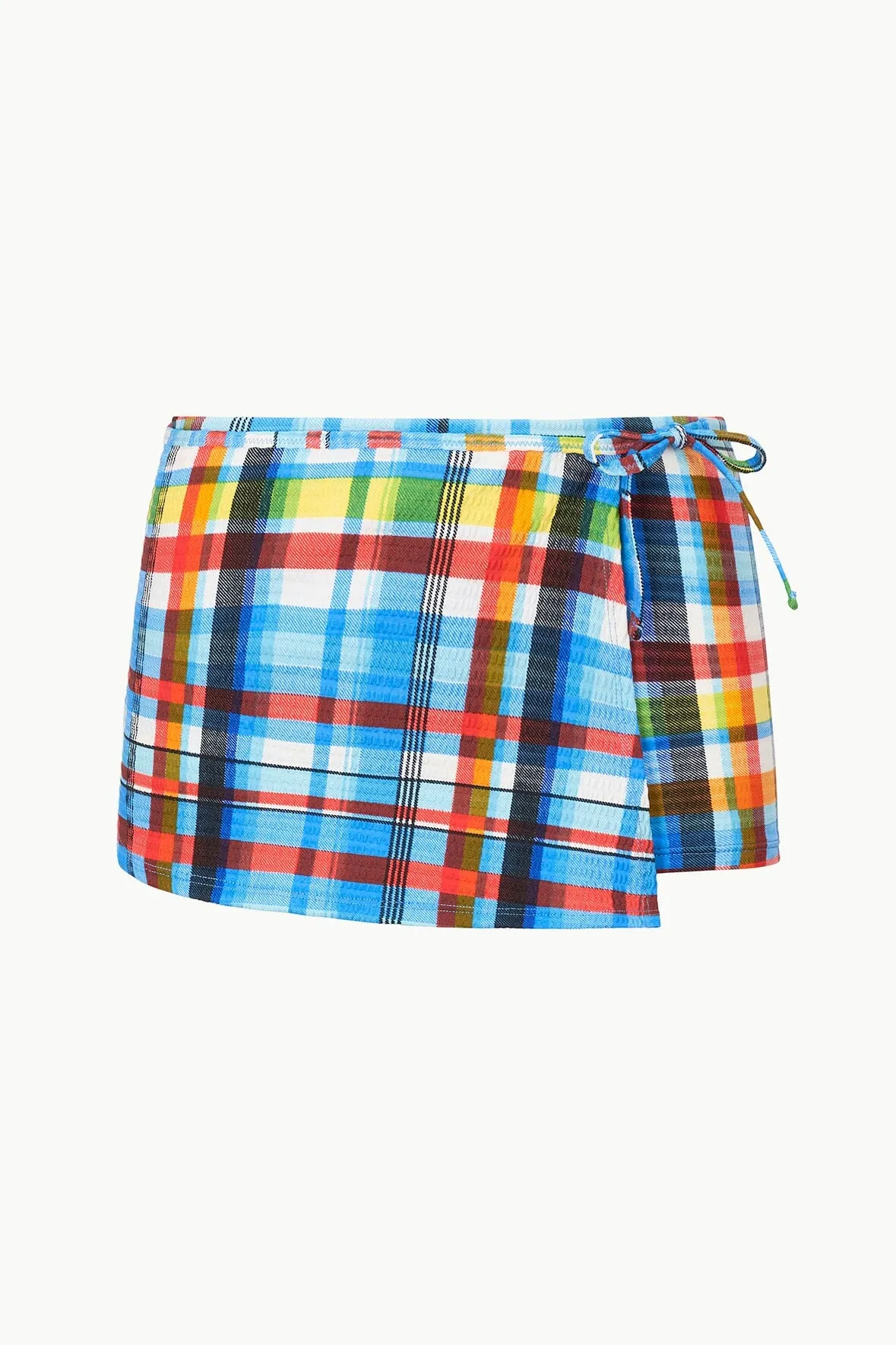 MIRA SWIM SKIRT | MADRAS PLAID sold by STAUD product image thumbnail 5