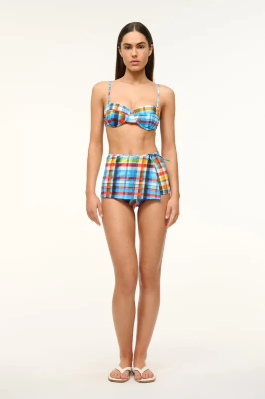 MIRA SWIM SKIRT | MADRAS PLAID sold by STAUD