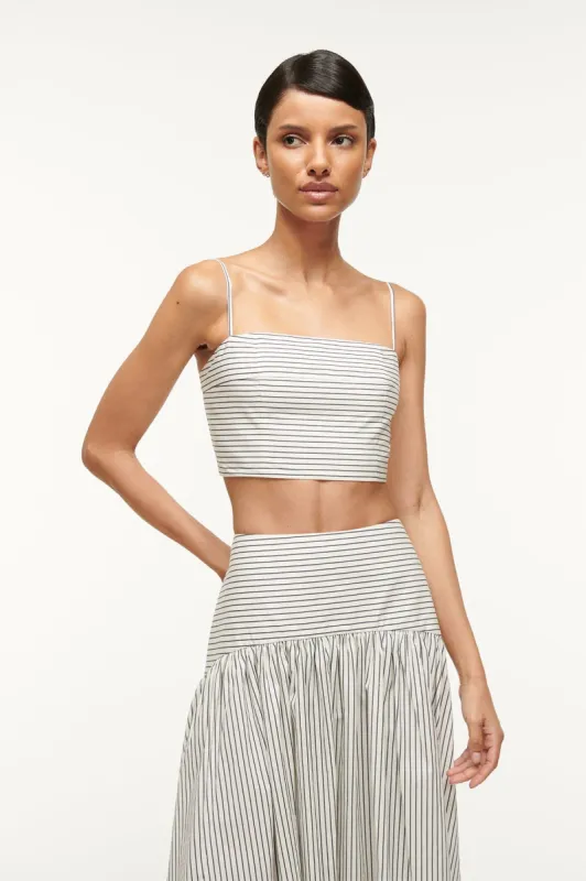 FEDERICO TOP | IVORY MICRO STRIPE sold by STAUD