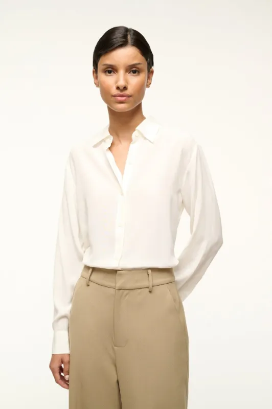 ROXBURY SILK SHIRT | IVORY sold by STAUD