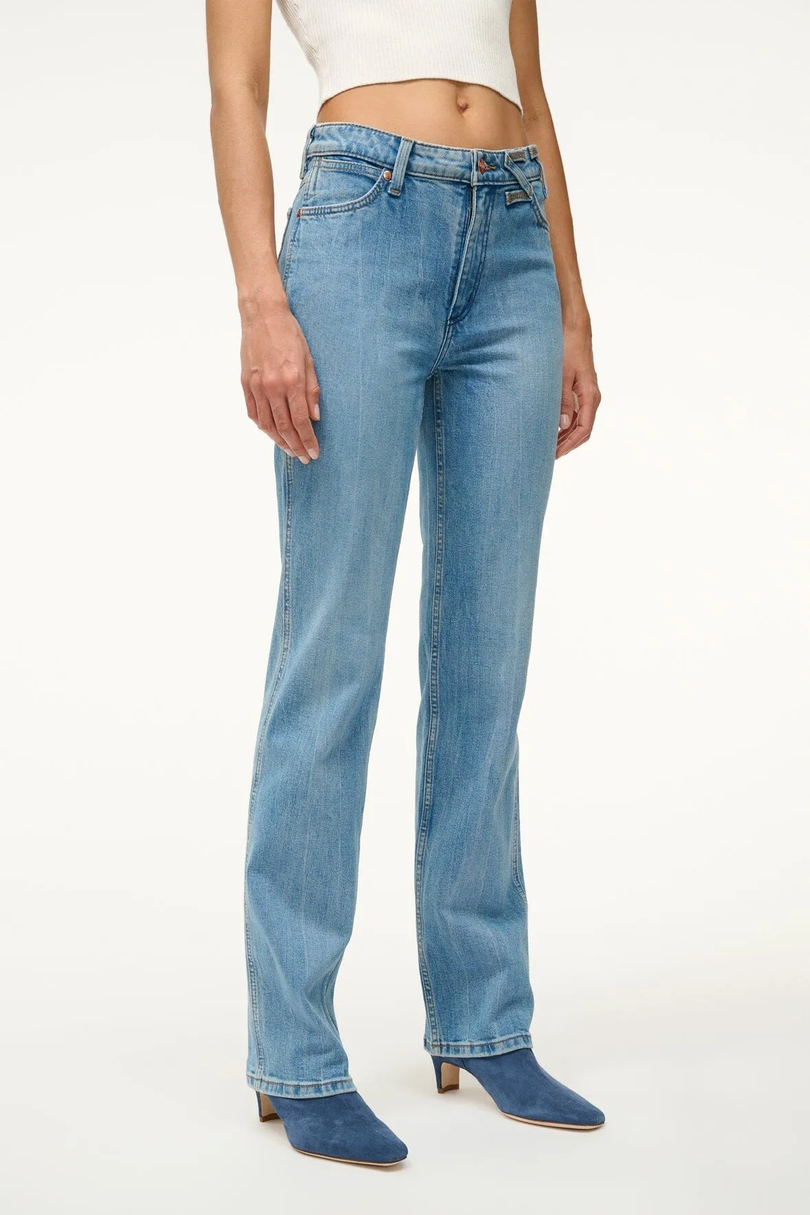 STAUD + WRANGLER THE STRAIGHT CUT JEAN | MID BLUE sold by STAUD product image thumbnail 5