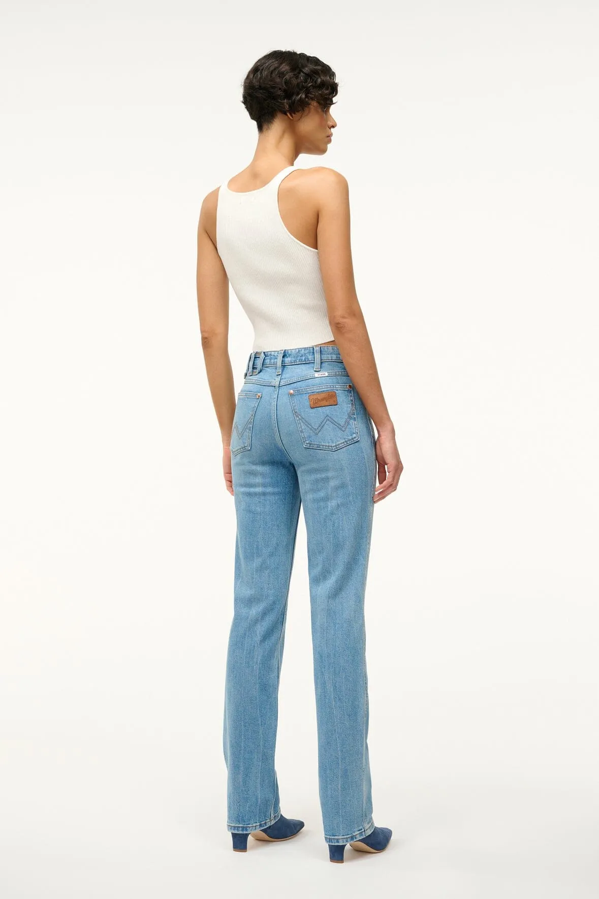 STAUD + WRANGLER THE STRAIGHT CUT JEAN | MID BLUE sold by STAUD product image thumbnail 2
