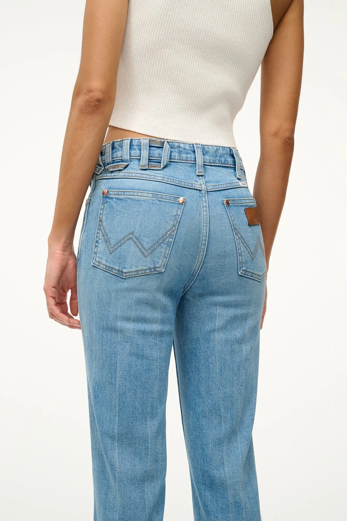 STAUD + WRANGLER THE STRAIGHT CUT JEAN | MID BLUE sold by STAUD product image thumbnail 4