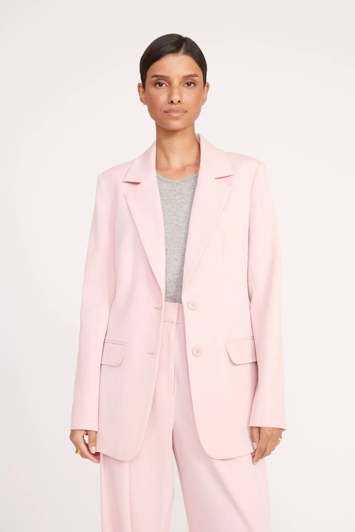 CITY BLAZER | CHERRY BLOSSOM SUITING sold by STAUD