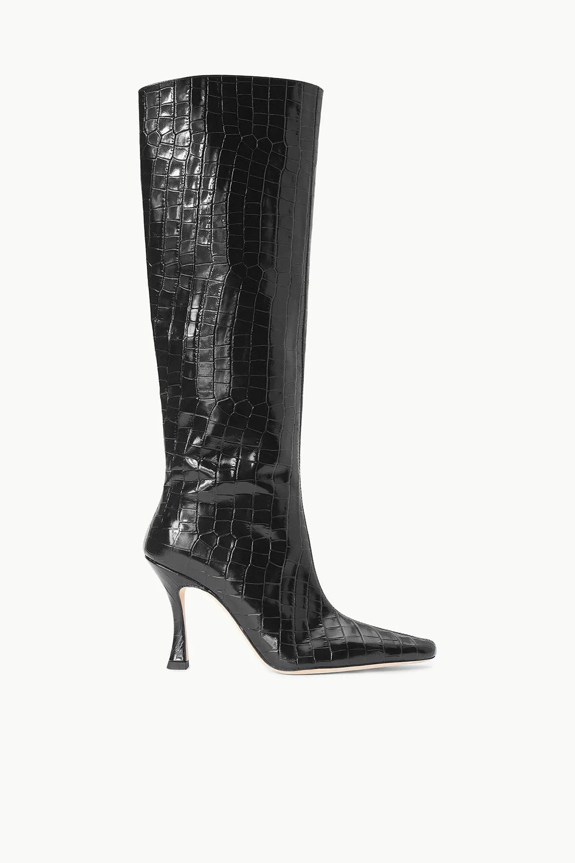 CAMI BOOT | BLACK CROC EMBOSSED sold by STAUD