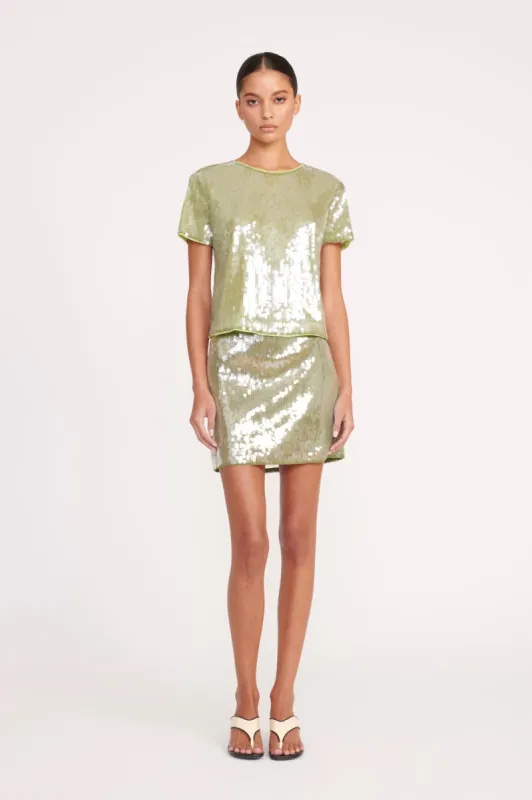 VEDETTE SKIRT | GARDEN MOSS sold by STAUD