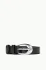 MOON BUCKLE BELT - 26MM | BLACK SILVER sold by STAUD