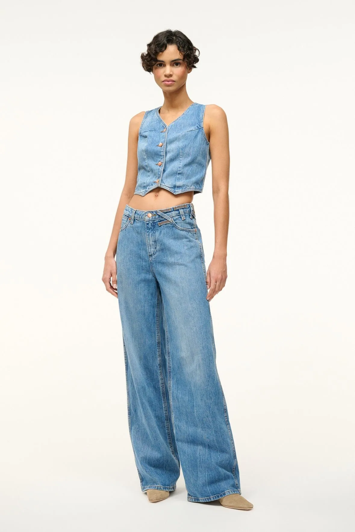 STAUD + WRANGLER THE LOOSE JEAN | MID BLUE sold by STAUD