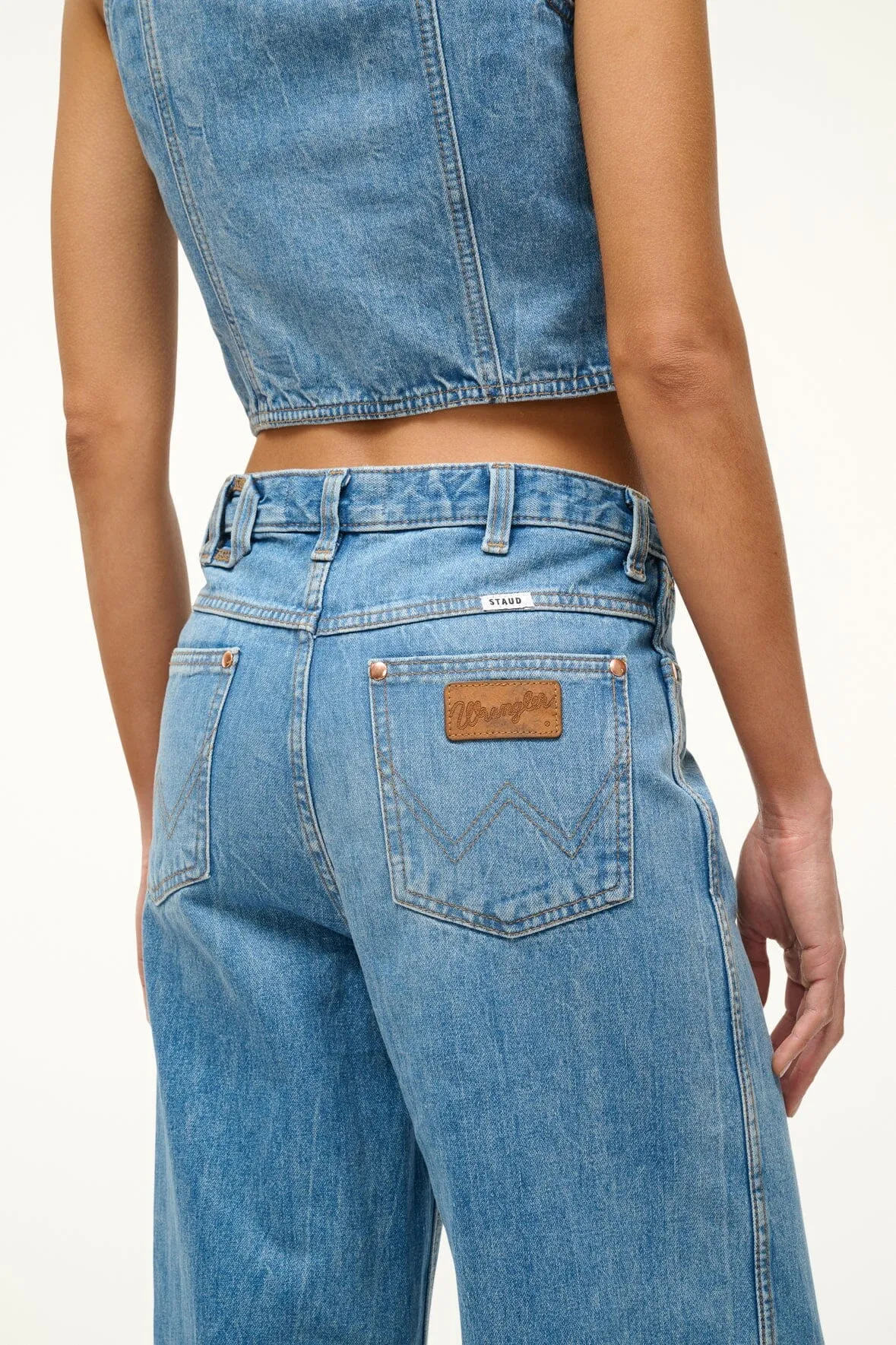STAUD + WRANGLER THE LOOSE JEAN | MID BLUE sold by STAUD product image thumbnail 4